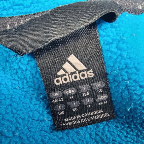 Adidas Adults Medium Blue Track Sweater Casual Outdoors Athletic Long Sleeve - Picture 4 of 11